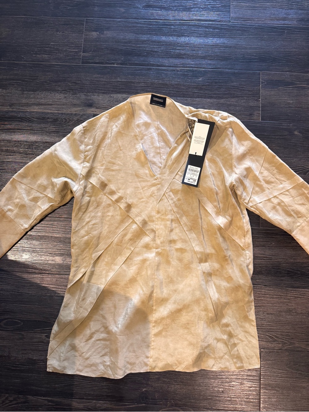 Massimo Dutti Limited Edition Tan Wrap-Style Blouse